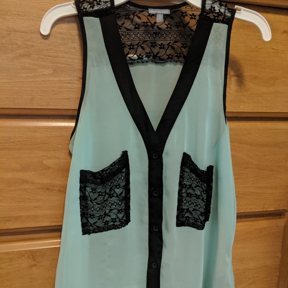 Cute tank top with lace